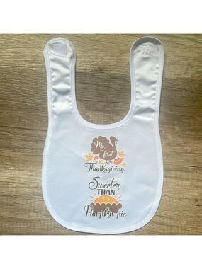 New First Thanksgiving Pumpkin Pie Baby Bib